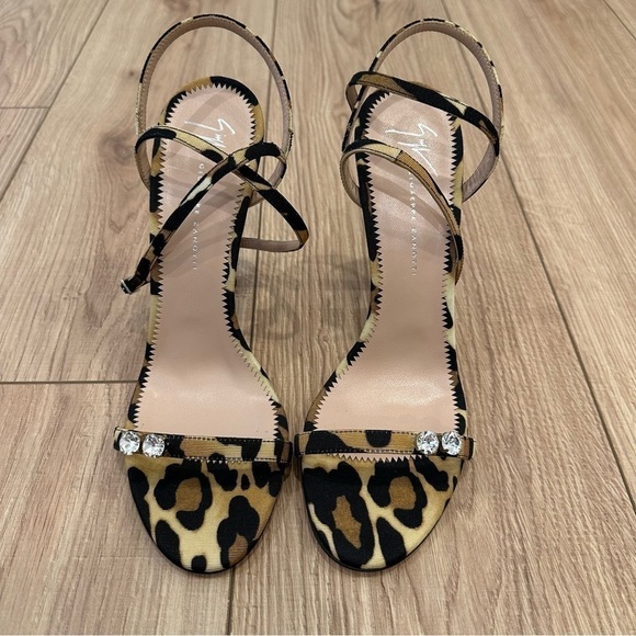 NWT Giuseppi Zanotti Alien Crystal-Detailed Leopard Sandals - Picture 15 of 15